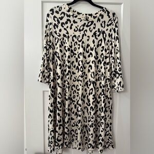 Celeste Black and Off-White Leopard Print Dress